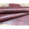 Demi-peau de cuir de veau BOX lisse - tannage ferme - nuancé effet tamponné - bordeaux mat - Cuir en Stock
