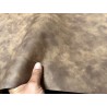 Demi-peau de cuir de veau BOX lisse - tannage ferme - nuancé effet tamponné - beige mat - Cuir en Stock