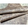 Demi-peau de cuir de veau BOX lisse - tannage ferme - nuancé effet tamponné - beige mat - Cuir en Stock