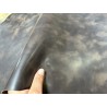 Demi-peau de cuir de veau BOX lisse - tannage ferme - nuancé effet tamponné - brun café - Cuir en Stock