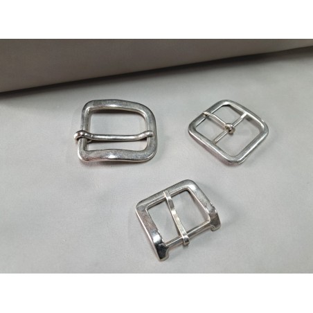 LOT de 3 boucles de ceinture - M - Nickelé - 30mm / 35mm / 40mm