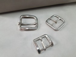 LOT de 3 boucles de ceinture - M - Nickelé - 30mm / 35mm / 40mm
