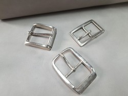 LOT de 3 boucles de ceinture - O - Nickelé - 30mm / 40mm
