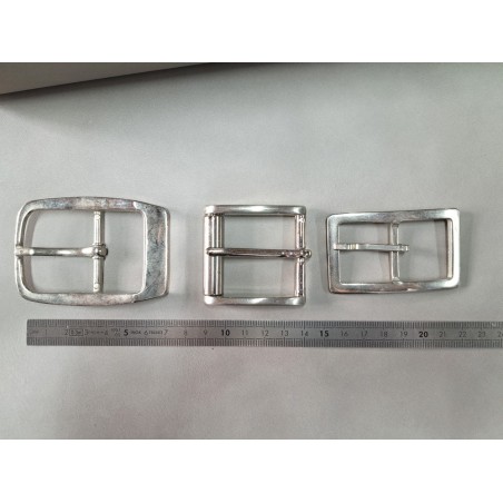LOT de 3 boucles de ceinture - O - Nickelé - 30mm / 40mm