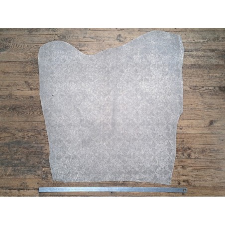 Peau de veau velours beige - arlequin - paillettes - maroquinerie - cuirenstock