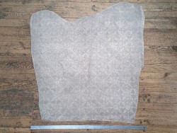 Peau de veau velours beige - arlequin - paillettes - maroquinerie - cuirenstock