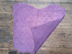 Peau de veau velours lila - arlequin - paillettes - maroquinerie - cuir en stock