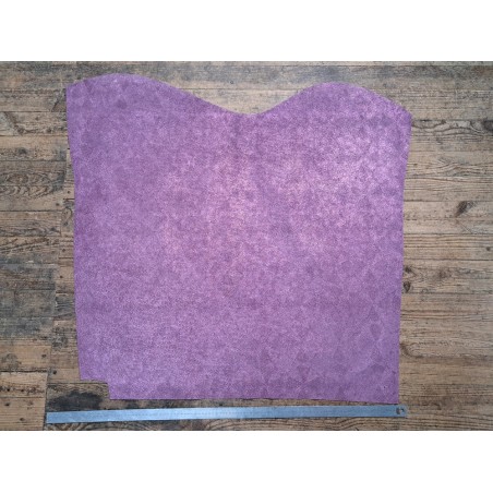 Peau de veau velours lila - arlequin - paillettes - maroquinerie - cuirenstock
