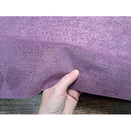 Peau de veau velours lila - arlequin - paillettes - maroquinerie - Cuir en stock