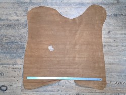 Peau de veau velours - brun tabac- maroquinerie - ameublement - Cuir en stock