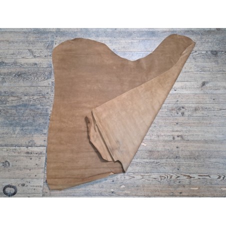Peau de veau velours - brun tabac- maroquinerie - ameublement - Cuir en Stock
