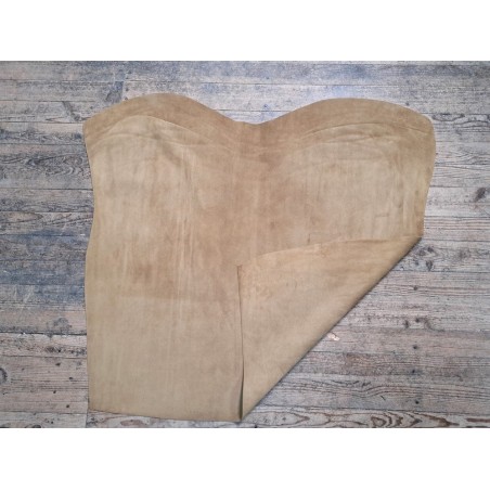 Peau de veau velours - brun clair - maroquinerie - ameublement - Cuirenstock