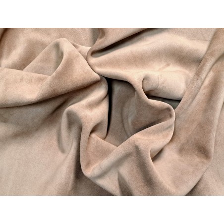 Peau de veau velours - brun clair - maroquinerie - ameublement - Cuir en Stock