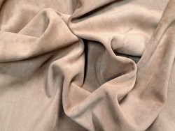 Peau de veau velours - brun clair - maroquinerie - ameublement - Cuir en Stock