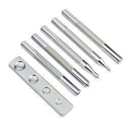 Kit complet - Pose d'accessoires - Rivets boutons pression - 6 outils enclume en acier – Ivan 8105-00 Cuir en Stock