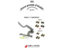 Kit complet - Pince presse d'établi + matrices pour pose d'accessoires - Rivets et Œillets
