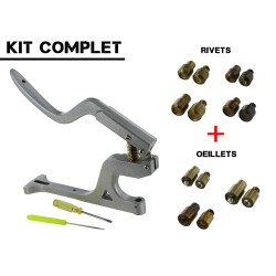 Kit complet - Pince presse d'établi + matrices pour pose d'accessoires - Rivets et Œillets - Cuir en Stock