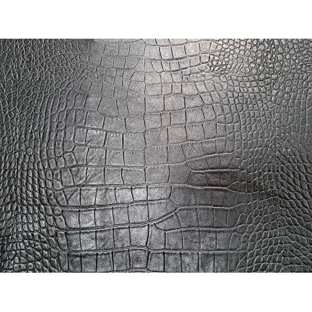 peau de cuir de mouton - crocodile - noir - maroquinerie - cuir en stock