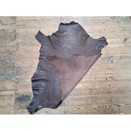 peau de cuir de mouton - crocodile - marron - maroquinerie - cuirenstock