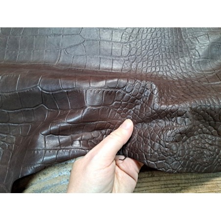peau de cuir de mouton - crocodile - marron - maroquinerie - Cuirenstock