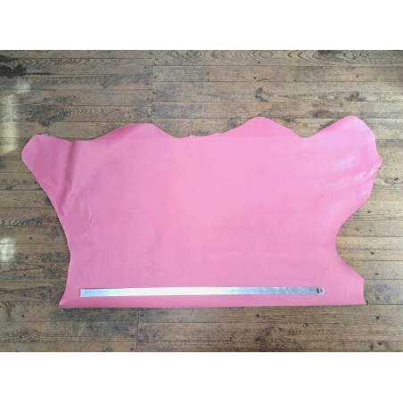 Demi-peau de cuir de vachette grainée - Rose - Cuir en Stock