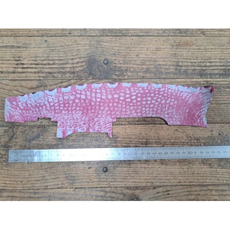 Morceau de cuir de crocodile véritable rose - Cuir en Stock