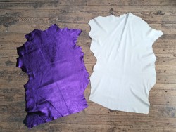 Lot de 2 peaux de cuir d'agneau et de chèvre - A - Cuir en Stock