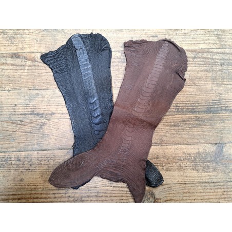 Lot de 2 pattes d'autruche - A - Marron/Noir - Cuir en Stock