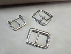 LOT de 3 boucles de ceinture - H - Nickelé - 30mm / 40mm