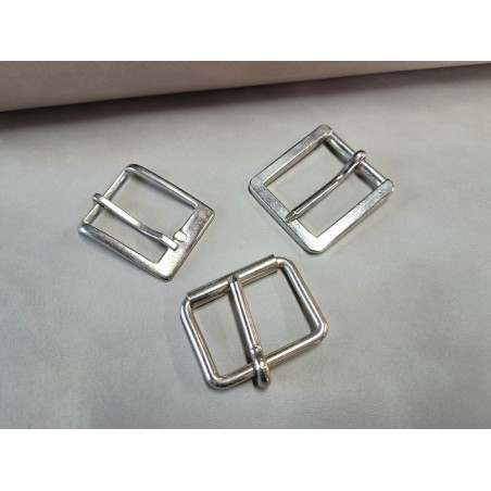 LOT de 3 boucles de ceinture - i - Nickelé - 30mm / 35mm / 40mm