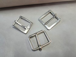 LOT de 3 boucles de ceinture - i - Nickelé - 30mm / 35mm / 40mm