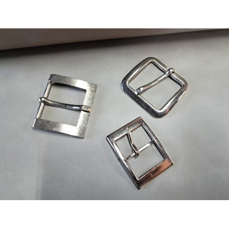 LOT de 3 boucles de ceinture - J - Nickelé - 30mm / 35mm / 40mm
