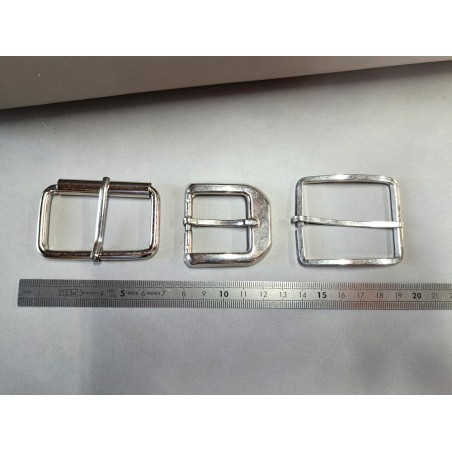 LOT de 3 boucles de ceinture - K - Nickelé - 30mm / 40mm / 50mm