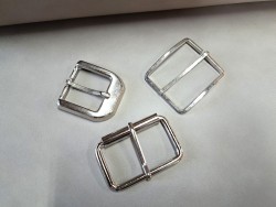 LOT de 3 boucles de ceinture - K - Nickelé - 30mm / 40mm / 50mm