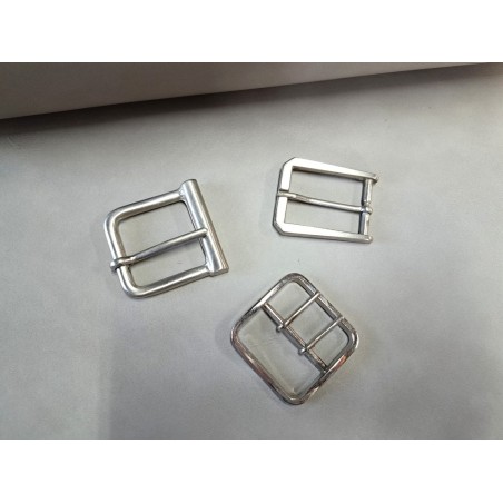 LOT de 3 boucles de ceinture - M - Nickelé - 30mm / 35mm / 40mm