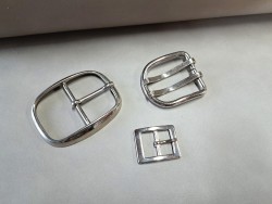 LOT de 3 boucles de ceinture - N - Nickelé - 15mm / 35mm / 40mm