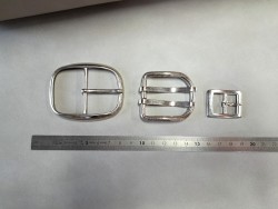 LOT de 3 boucles de ceinture - N - Nickelé - 15mm / 35mm / 40mm