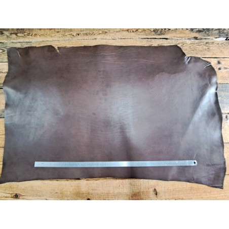 Collet de vache tannage végétal - Marron - Cuir en Stock