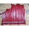 Demi-peau de cuir de vachette ciré pullup - Tannage végétal - Rouge -A