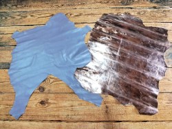 Lot de 2 peaux de cuir d'agneau et de chèvre - Bonnes affaires