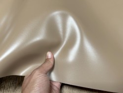 Demi-peau de cuir de veau BOX lisse - tannage ferme - lin - Cuir en Stock
