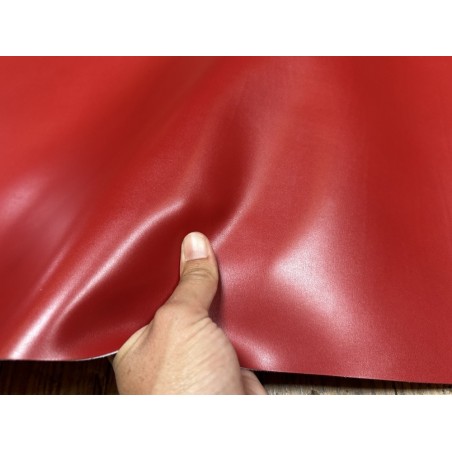 Demi-peau de cuir de veau BOX lisse - tannage ferme - rouge - Cuir en Stock