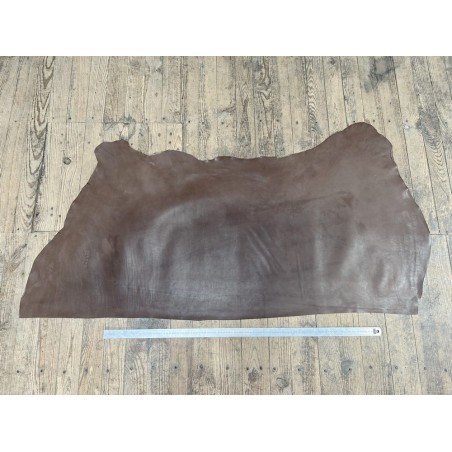 Demi-peau de cuir de veau BOX lisse - tannage ferme - MUSCADE - Cuir en Stock
