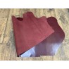 Demi-peau de cuir de veau BOX lisse - tannage ferme - LIE DE VIN - Cuir en Stock