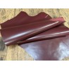 Demi-peau de cuir de veau BOX lisse - tannage ferme - LIE DE VIN - Cuir en Stock