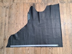 Demi-peau de cuir de veau façon crocodile noir - maroquinerie - Cuir en Stock