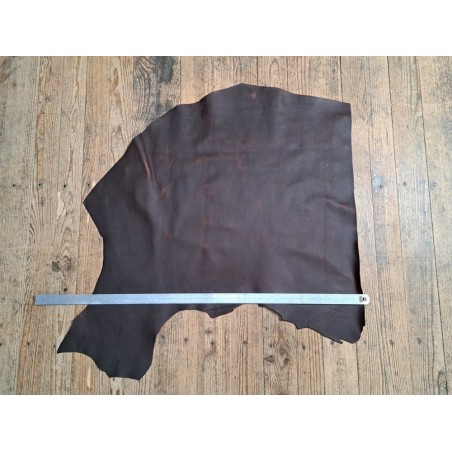 Demi-peau de cuir gras de vachette pullup  - Marron -A- Cuir en Stock