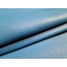 Grand morceau de cuir de taurillon - gros grain - couleur bleu océan - cuirenstock