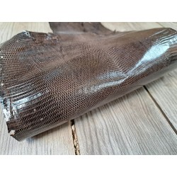 peau de cuir lézard - brou de noix - accessoire bijoux - cuir en stock