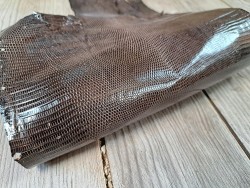 peau de cuir lézard - brou de noix - accessoire bijoux - cuir en stock